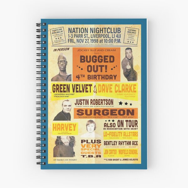 Item preview, Bugged Out 4th Birthday 1998 at Cream in Liverpool with Green Velvet Dave Clarke Surgeon and Harvey designed and sold by Lick-Design.