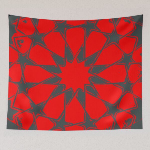 Item preview, geometric pattern red shade with dark background designed and sold by Md Rashid  Hasan.