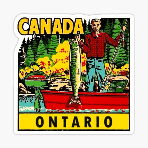 Ontario Fishing Vintage Travel Decal Sticker for Sale by hilda74