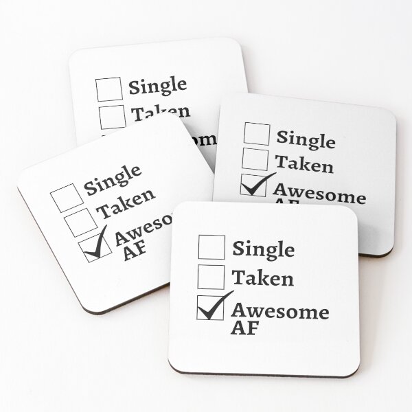Artikelvorschau, Single Taken Awesome af (schwarzer Text) - Ich brauche keinen Valentinstag - lustiges Geschenk für Singles entworfen und verkauft von CaitU.