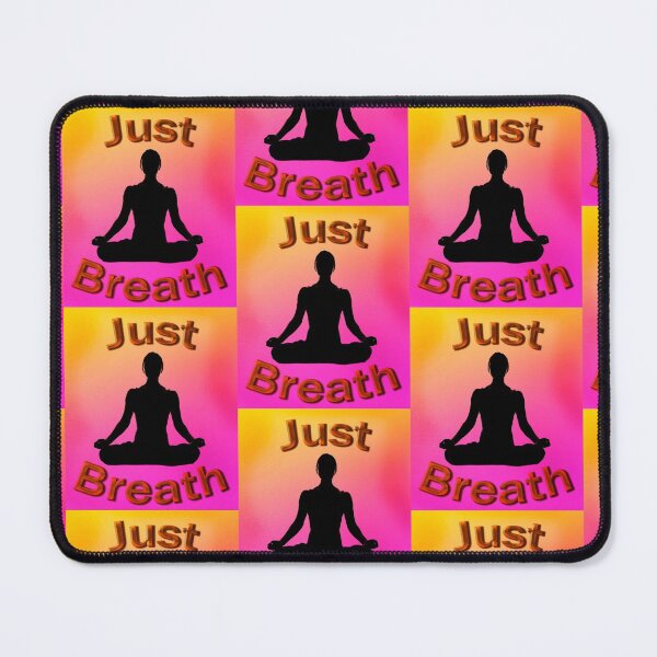 Item preview, Yoga Poses -  Pink and Orange Background Lotus Just Breath designed and sold by SadSacDesigns.