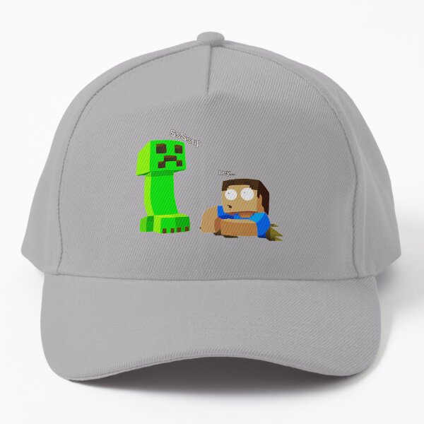 Funny Minecraft Creeper and Steve Cap for Sale by ddkart