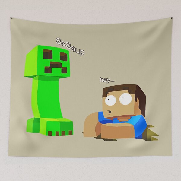 Item preview, Funny Minecraft Creeper and Steve designed and sold by ddkart.