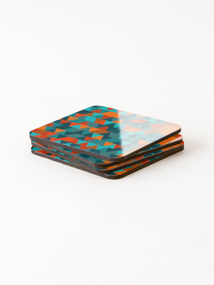Thumbnail 4 of 5, Coasters (Set of 4), Triangles 4 designed and sold by genpythonart.