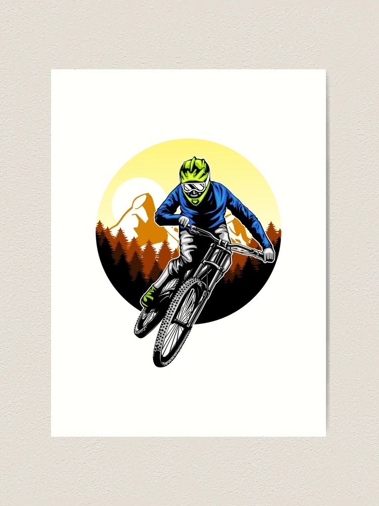 Retro Ride On The Wild Side Mountain Bike Art | Art Print