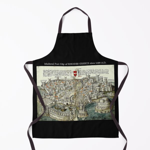 Item preview, MEDIEVAL PORT CITY of RHODES : Vintage 1490 A.D. Picture Map Print designed and sold by posterbobs.