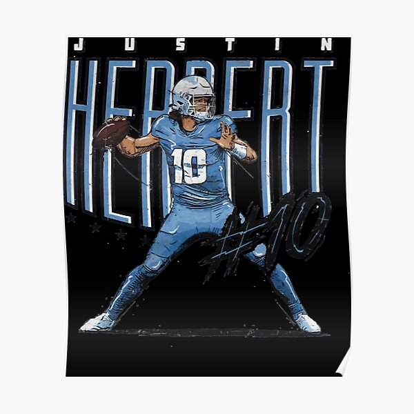 QDCFY Justin Herbert Famous Football Star Rugby Poster (10) Poster Cool  Artworks Painting Wall Art Canvas Prints Hanging Picture Home Decor Posters