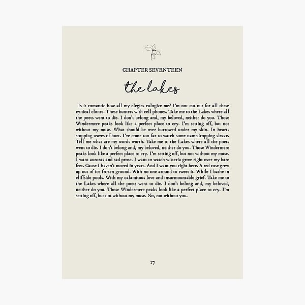 Item preview, The Lakes Lyrics designed and sold by queseraseraa.