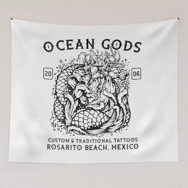 Item preview, Ocean Gods, Poseidon, Tattoo Studio Rosarito Beach, Mexico designed and sold by Proverbial Wisdom Design.