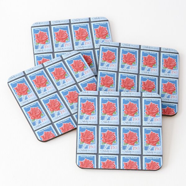 Item preview, Red Rose Flower 1970 Romania Vintage Postage Stamp designed and sold by Factory57.