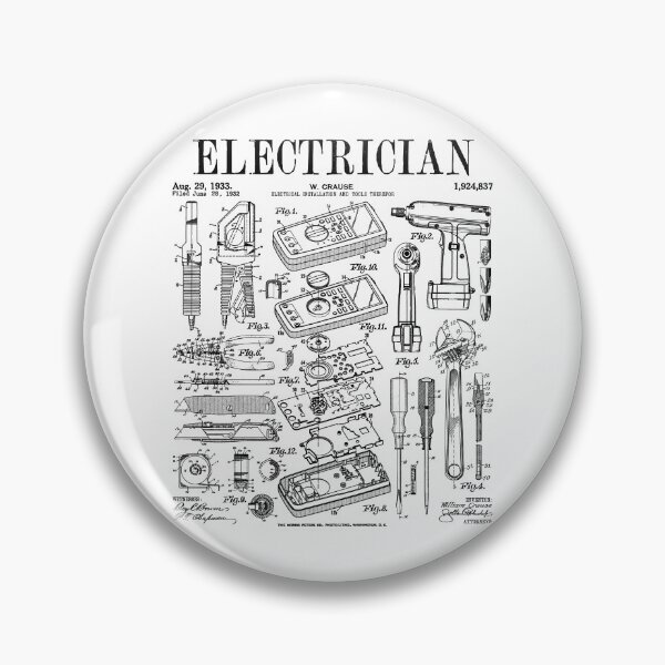 Item preview, Electrician Electrical Worker Tools Vintage Patent Print designed and sold by GrandeDuc.