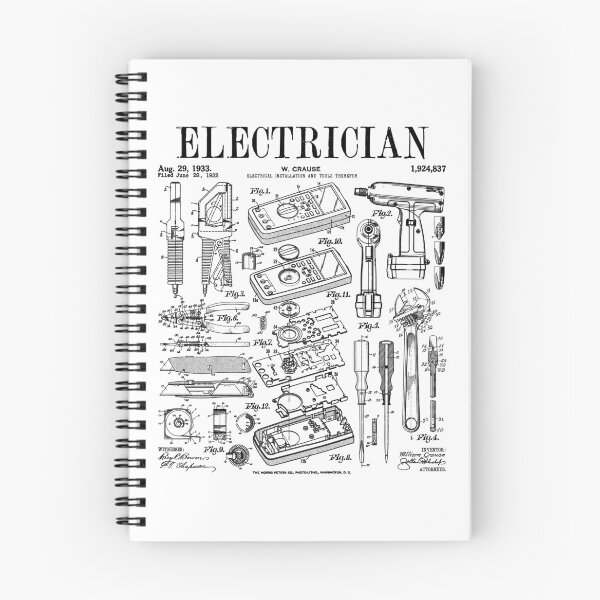 Item preview, Electrician Electrical Worker Tools Vintage Patent Print designed and sold by GrandeDuc.