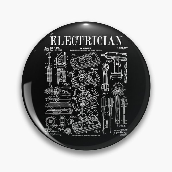 Artikelvorschau, Elektriker Elektroarbeiter Werkzeuge Vintage Patentdruck entworfen und verkauft von GrandeDuc.