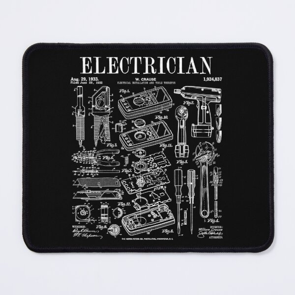 Item preview, Electrician Electrical Worker Tools Vintage Patent Print designed and sold by GrandeDuc.