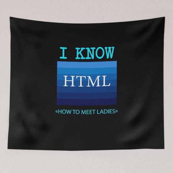Item preview, I Know HTML (How To Meet Ladies) vitage bleu retro designed and sold by midodesign20.
