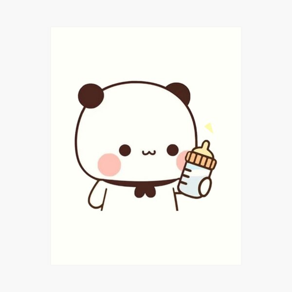 Bubu Takes Care Of Dudu - Gives Milk for Dudu Art Print