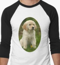 Cute Golden Retriever Puppy Men's Baseball ¾ T-Shirt