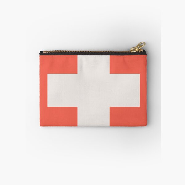 Item preview, White cross on coral red designed and sold by Latte Design.