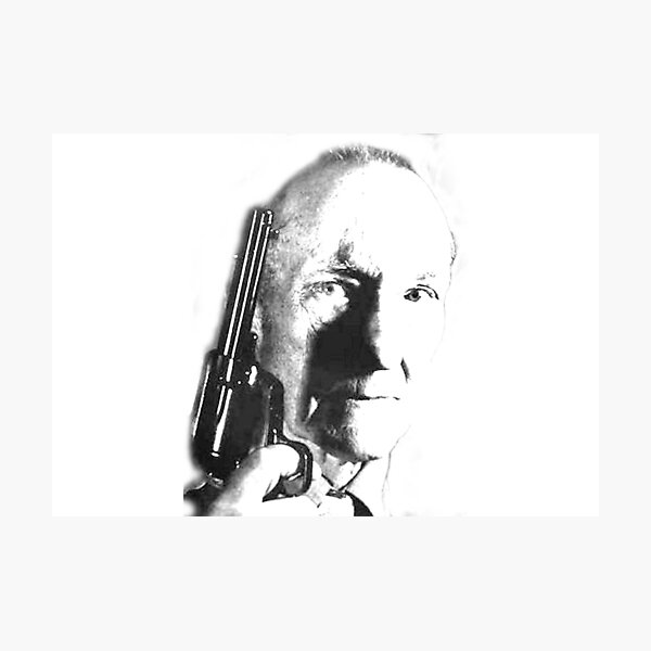 William S. Burroughs with gun Photographic Print