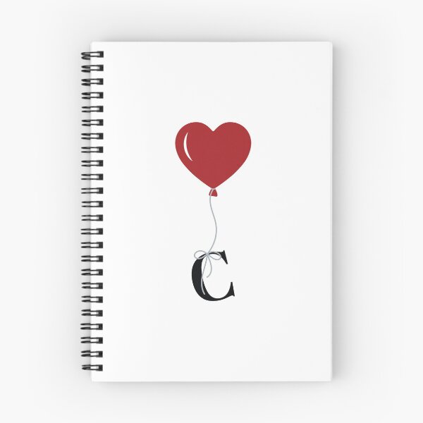 Item preview, Red Heart Balloon with black letter C Valentine's day Monogram designed and sold by KateBilous.