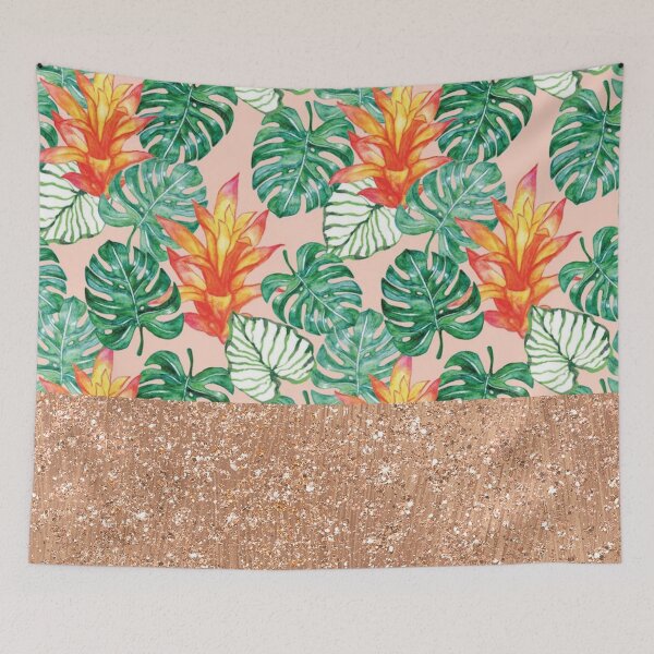Item preview, Peach tropical rose gold designed and sold by peggieprints.