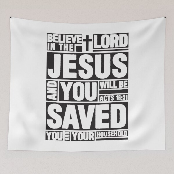 Item preview, Acts 16:31 Believe in the Lord Jesus designed and sold by plushism.