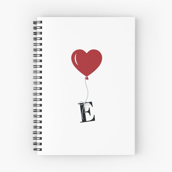 Item preview, Red Heart Balloon with black letter E Valentine's day Monogram designed and sold by KateBilous.