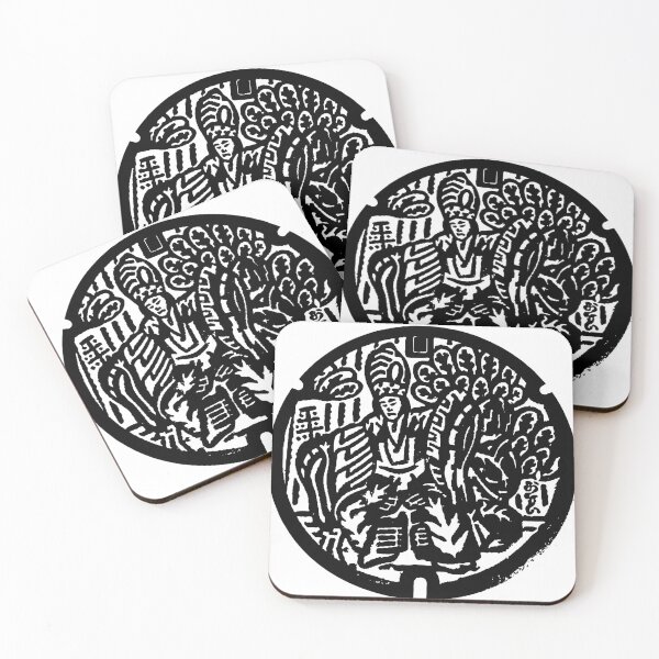Item preview, Ceremony in Japan depicted on manhole - black designed and sold by mattraski.