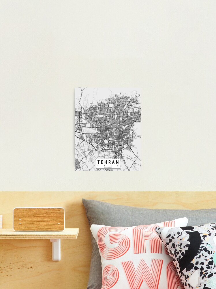 Tehran Map hot Pillow 18x18