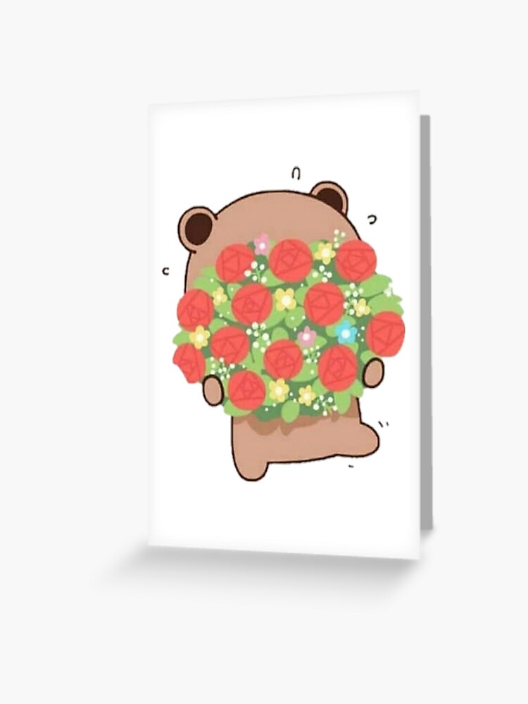 Dudu Gives Bubu Flowers for Valentine's Day | Greeting Card