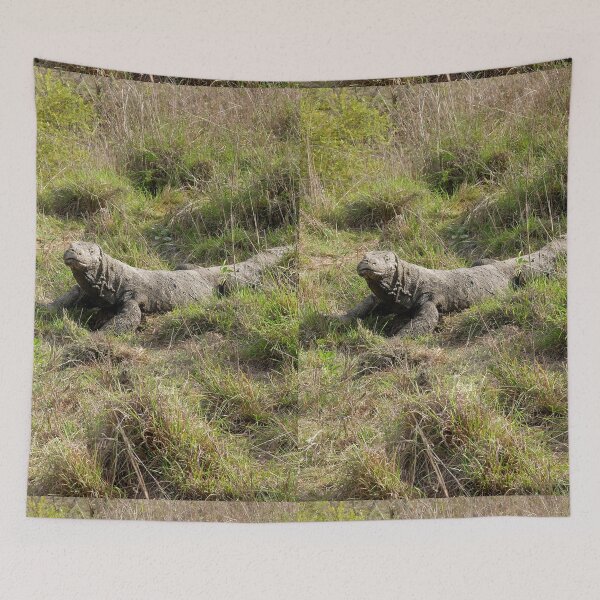 Item preview, Komodo dragon blends with the grass designed and sold by Naturecall.