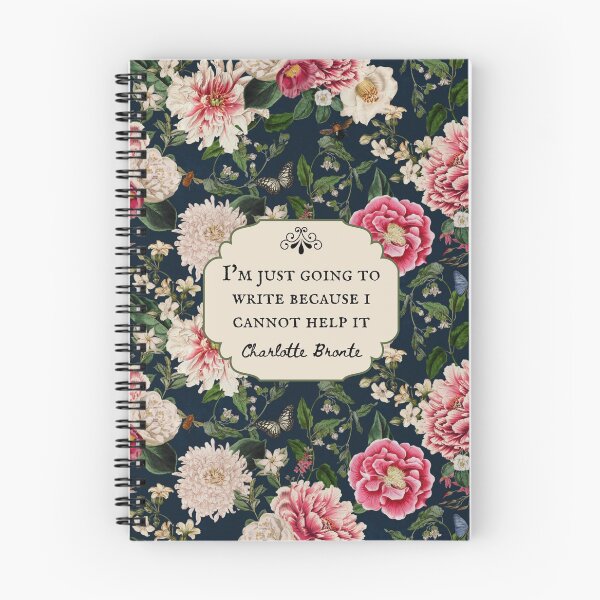 Item preview, I'm Just Going to Write, Charlotte Bronte, Book Quote, Reading Quote, Vintage Flowers, Bookish Gift designed and sold by CultandObscure.