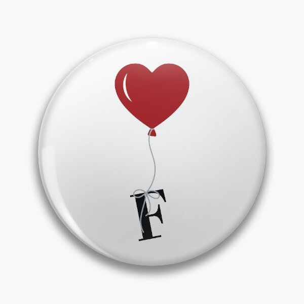 Item preview, Red Heart Balloon with black letter F Valentine's day Monogram designed and sold by KateBilous.