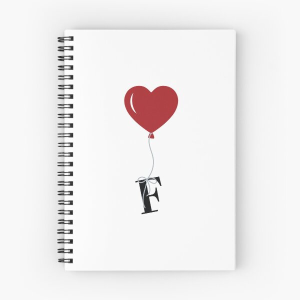 Item preview, Red Heart Balloon with black letter F Valentine's day Monogram designed and sold by KateBilous.