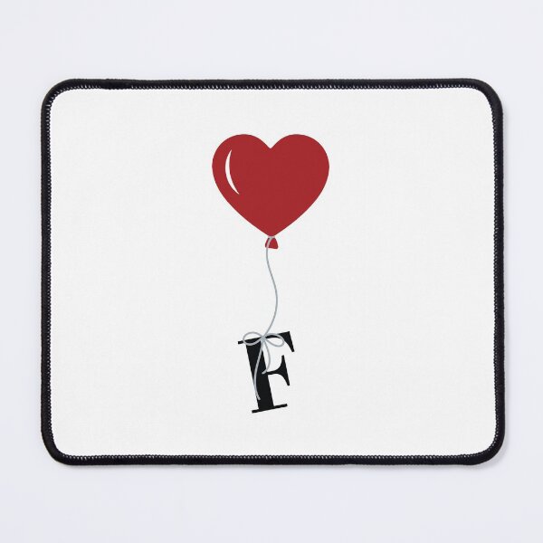 Item preview, Red Heart Balloon with black letter F Valentine's day Monogram designed and sold by KateBilous.