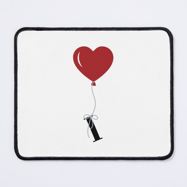 Item preview, Red Heart Balloon with black letter I Valentine's day Monogram designed and sold by KateBilous.