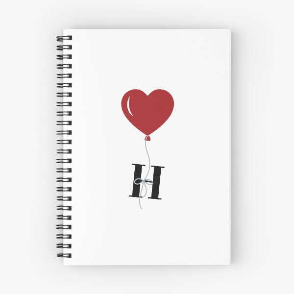 Item preview, Red Heart Balloon with black letter H Valentine's day Monogram designed and sold by KateBilous.