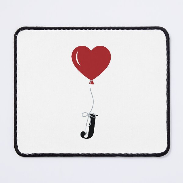 Item preview, Red Heart Balloon with black letter J Valentine's day Monogram designed and sold by KateBilous.
