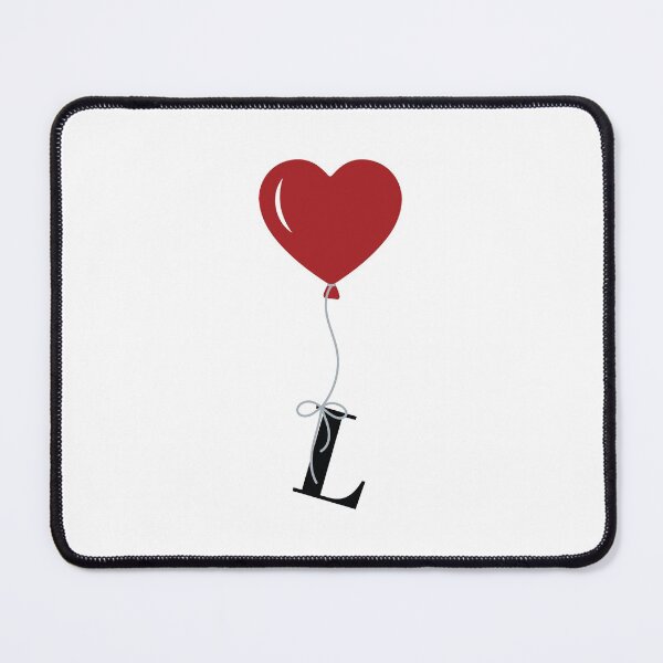 Item preview, Red Heart Balloon with black letter L Valentine's day Monogram designed and sold by KateBilous.