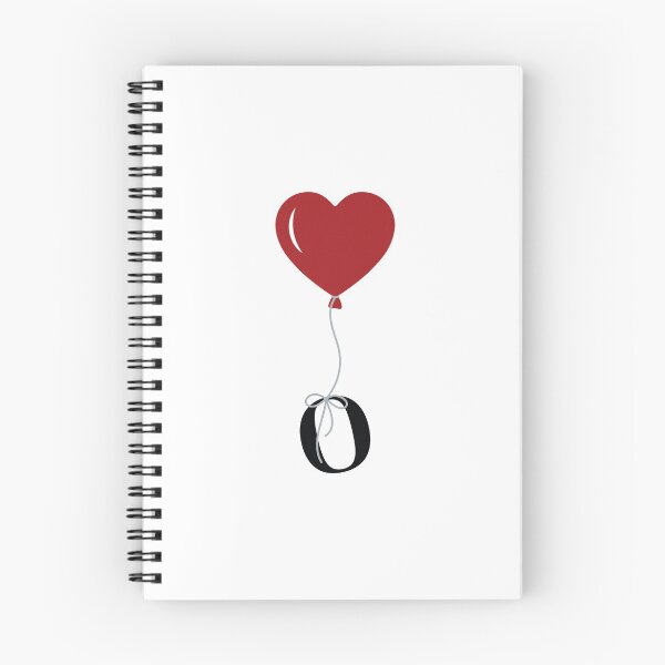Artikelvorschau, Roter Herzballon mit schwarzem Buchstaben O Valentinstag Monogramm entworfen und verkauft von KateBilous.