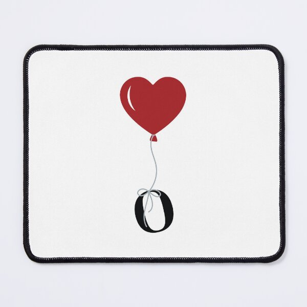 Item preview, Red Heart Balloon with black letter O Valentine's day Monogram designed and sold by KateBilous.