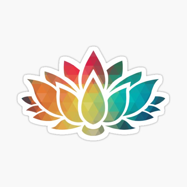 Rainbow color patterns lotus flower  Sticker