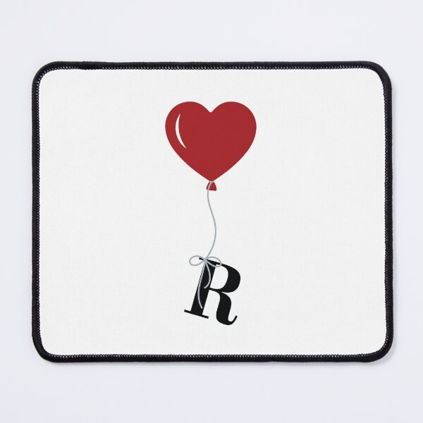 Item preview, Red Heart Balloon with black letter R Valentine's day Monogram designed and sold by KateBilous.