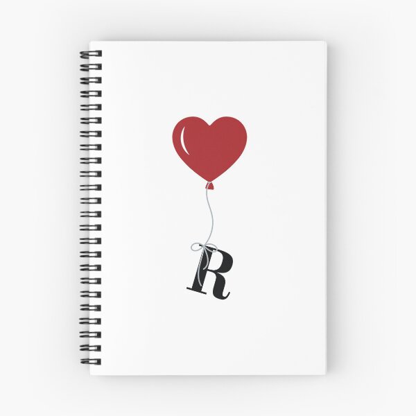 Item preview, Red Heart Balloon with black letter R Valentine's day Monogram designed and sold by KateBilous.