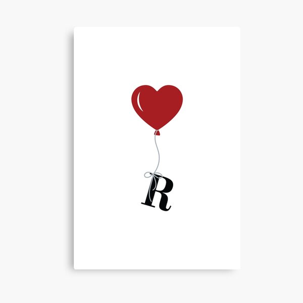 Red Heart Balloon with black letter R Valentine's day Monogram Red Heart Balloon with black letter R Valentine's day Monogram
