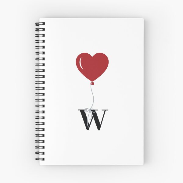 Item preview, Red Heart Balloon with black letter W Valentine's day Monogram designed and sold by KateBilous.