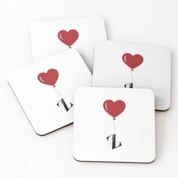 Item preview, Red Heart Balloon with black letter Z Valentine's day Monogram designed and sold by KateBilous.