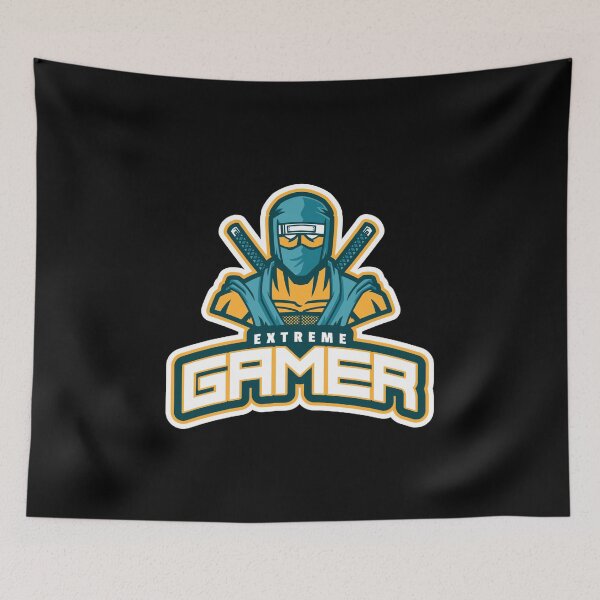 Item preview, Extreme Gamer with Ninja Warrior and two Katanas designed and sold by PRIVARSHU.