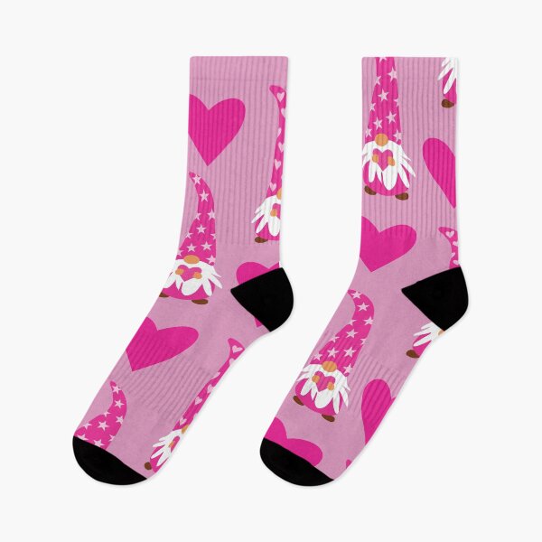 Item preview,  Pink  valentine  gnomes  holding hearts pattern  designed and sold by Yasminepatterns .