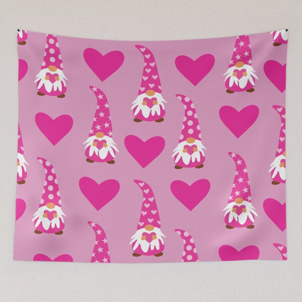 Item preview,  Pink  valentine  gnomes  holding hearts pattern  designed and sold by Yasminepatterns .